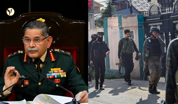 Indian Army Chief addressing media about Pakistan's role in Jammu and Kashmir violence ahead of Army Day.