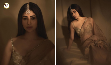 Mouni Roy's Beige Saree