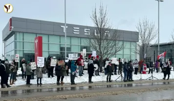 Tesla protest