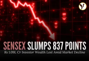 Sensex Crashes, Rs 1.09L Cr Wiped Out