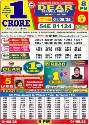 Nagaland Lottery 8PM Result