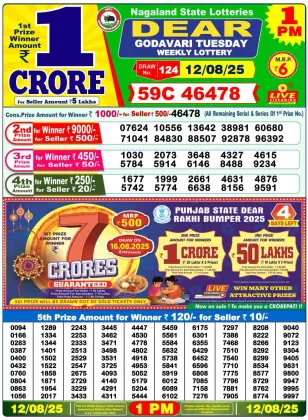 Nagaland Lottery 1PM Result Tuesday 12-08-2025