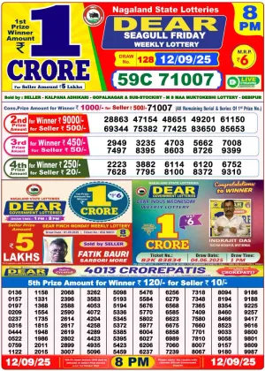 Nagaland State Lottery Old Result 8 PM 12-09-2025