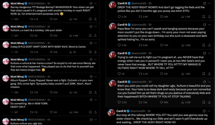 Nicki Minaj Cardi B tweet
