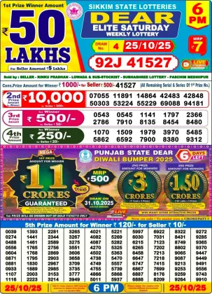 Nagaland Lottery 6 PM Result Saturday 25-10-2025