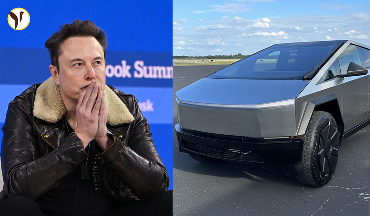 Elon Musk's profile featuring 'Kekius Maximus' name, a Tesla Cybertruck, and Pepe the Frog in gladiator armor amidst a cryptocurrency chart showing dramatic fluctuations.