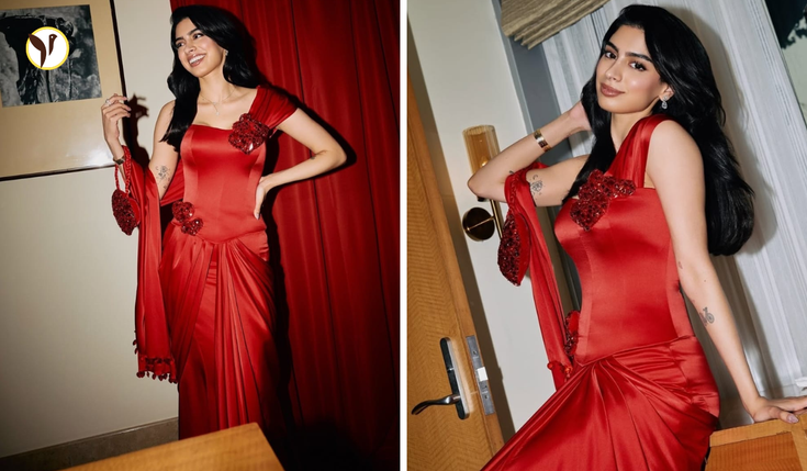 Khushi Kapoor Stuns in Manish Malhotra Saree at Trailer Launch 