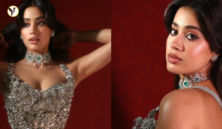 Janhvi Kapoor Looks Stunning in Silver Corset 