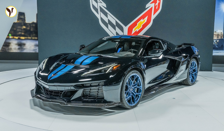 2025 Chevrolet Corvette zr1 racing on the track, setting new records, 1064 HP Corvette ZR1 in motion breaking lap records at top US tracks