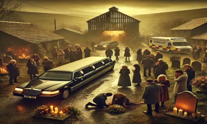 Emmerdale, capturing the aftermath of the devastating limo crash