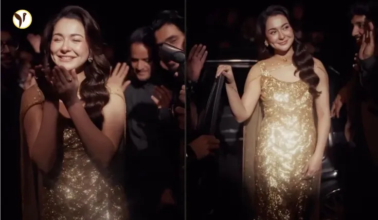 Hania Aamir Turns Heads in a Stunning Golden Gown