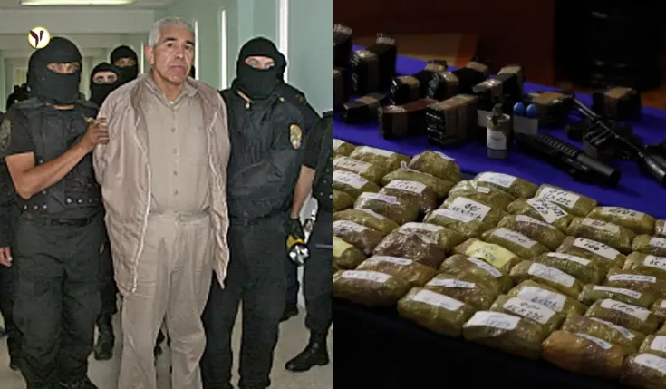 Rafael Caro Quintero, the Mexican drug lord extradited to the U.S., arriving at court.
