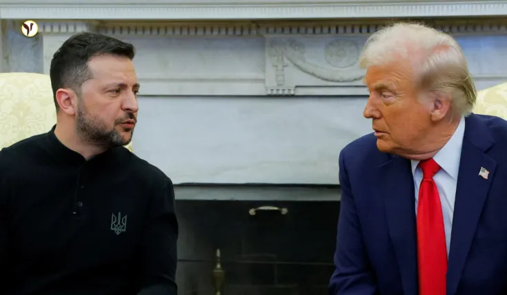 President Trump and President Zelenskyy in a heated exchange during the Oval Office meeting.