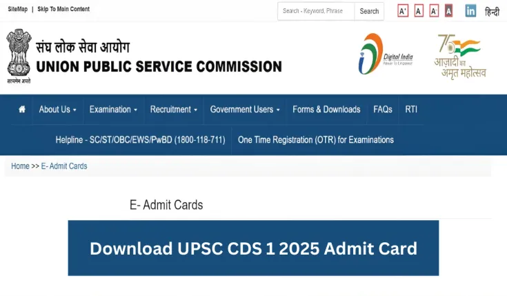 UPSC CDS 1 2025 admit card Out