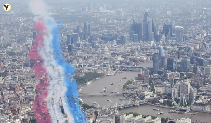 Red Arrows VE Day Flypast Route