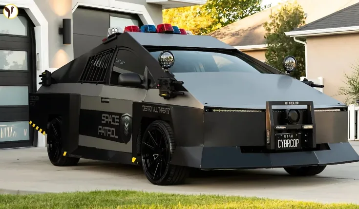 Homemade Cybercop Truck Built for Charity Goes Viral
